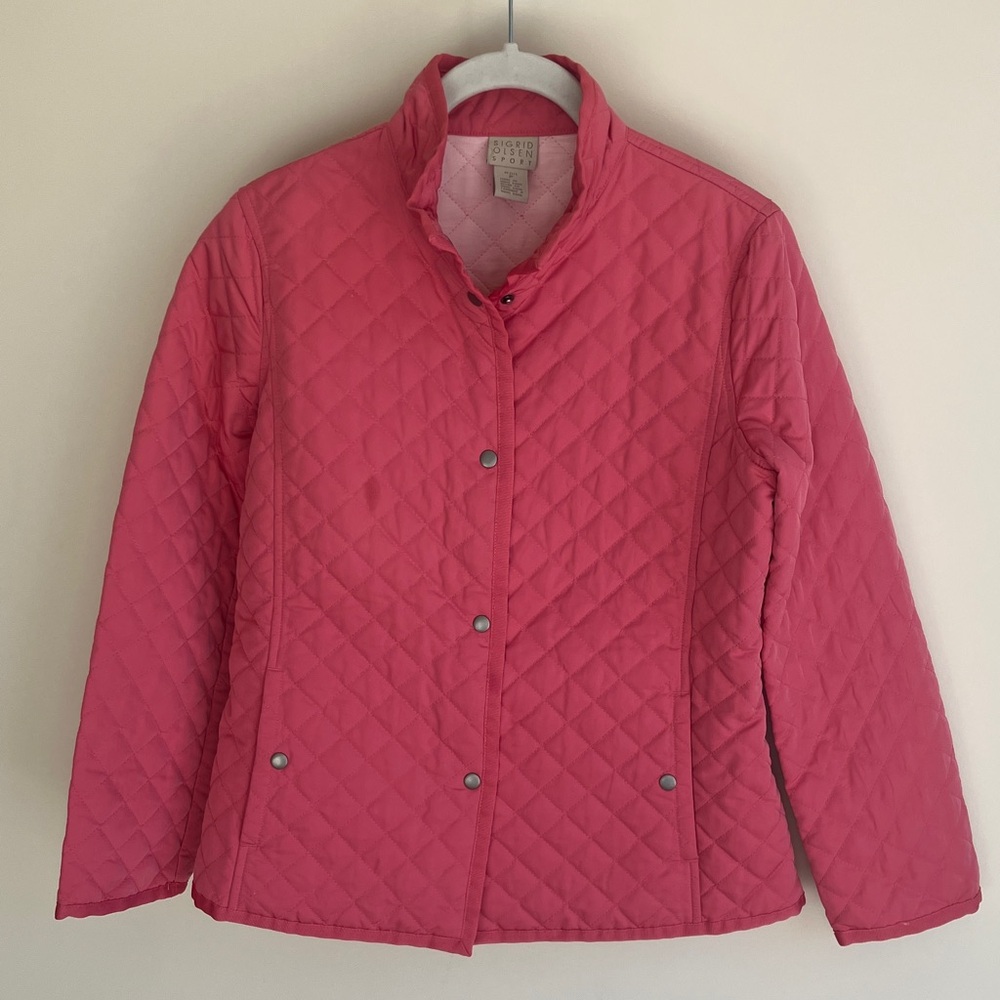 Sigrid Olsen Pink Quilted Button Down Lightweight Jacket Women’s Petite (S) - Picture 1 of 6